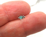 22G Green Opal Nose Screw Stud Ring Sterling Silver 22 Gauge - I Love My Piercings!