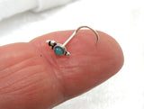 22G Green Opal Nose Screw Stud Ring Sterling Silver 22 Gauge - I Love My Piercings!