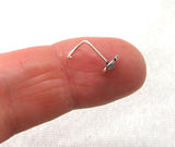 22G Green Opal Nose Screw Stud Ring Sterling Silver 22 Gauge - I Love My Piercings!