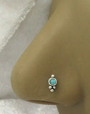 22G Green Opal Nose Screw Stud Ring Sterling Silver 22 Gauge - I Love My Piercings!