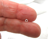 22G Heart Nose Screw Stud Ring Sterling Silver 22 Gauge - I Love My Piercings!