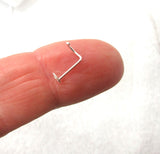 22G Heart Nose Screw Stud Ring Sterling Silver 22 Gauge - I Love My Piercings!