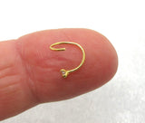 22G Gold Nose Hoop Stud Diamond 2mm Crystal Gem 22 Gauge - I Love My Piercings!