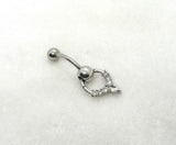 Marquise 14G Reverse Top Down Belly Ring Hoop Belly Piercing Reverse Belly Bar Barbell - I Love My Piercings!