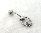14G Flower Reverse Top Down Belly Ring Hoop Belly Piercing Reverse Belly Bar Barbell (Copy) - I Love My Piercings!