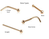 Dainty Super Tiny 1mm Diamond Gem Crystal Claw Set Straight Nose Stud L Bend Shape Bent Post Pin Jewelry 22 gauge 22G Nose Jewelry Pin Nostril - I Love My Piercings!