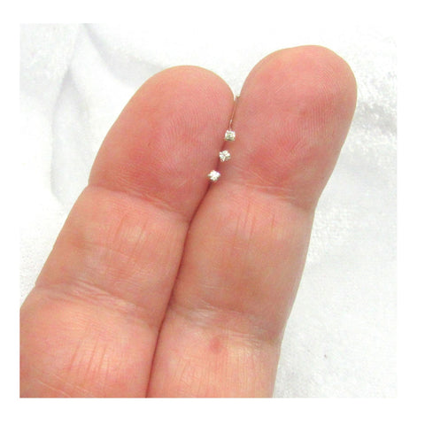 3 Piece 22G Nose Studs L Shape Bent Post Nose Ring Pins 22 gauge 22G Nose Jewelry 1.5mm CZ Diamond Nose Studs - I Love My Piercings!