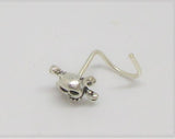 Skull Crossbones Nose Stud Screw Swirl Shaped Post Jewelry 22 gauge 22G Nose Jewelry Pin Nostril - I Love My Piercings!