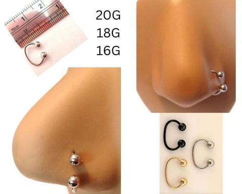 Unique Popular 20G 18G 16G Oval Nose Hoop Nose Ring Nose Stud Nose Jewelry 20 gauge 18 gauge 16 gauge Gold Hoop Black Hoop Silver Hoop - I Love My Piercings!