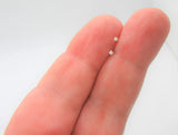 Dainty Super Tiny 1mm Diamond Gem Crystal Claw Set Straight Nose Stud L Bend Shape Bent Post Pin Jewelry 22 gauge 22G Nose Jewelry Pin Nostril - I Love My Piercings!