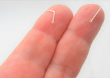 Dainty Super Tiny 1mm Diamond Gem Crystal Claw Set Straight Nose Stud L Bend Shape Bent Post Pin Jewelry 22 gauge 22G Nose Jewelry Pin Nostril - I Love My Piercings!