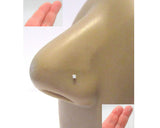 Gold Super Tiny Teeny 1mm Diamond Gem Crystal Claw Set Straight Nose Stud You Bend L Bend Shape Bent Post Pin Jewelry 22 gauge 22G Pin Nostril - I Love My Piercings!