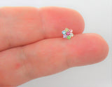 20G Nose Stud Nose Ring Nose Earring CZ Crystal Nose Stud Sterling Silver Flower L Shape Nose Stud 20 gauge Nose Jewelry Nostril Ring - I Love My Piercings!