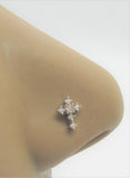 20G Cross Nose Stud Christian Nose Jewelry Christian Cross Nose Ring L Shape Stud - I Love My Piercings!