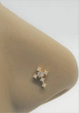 20G Cross Nose Stud Christian Nose Jewelry Christian Cross Nose Ring L Shape Stud - I Love My Piercings!