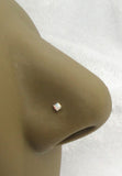 22G White Opal Sterling Silver L Shape Nose Stud Ring Nose Earrings 22 gauge 2mm 2.5mm 22G Nose Jewelry Pin Nostril - I Love My Piercings!
