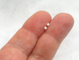 22G White Opal Sterling Silver L Shape Nose Stud Ring Nose Earrings 22 gauge 2mm 2.5mm 22G Nose Jewelry Pin Nostril - I Love My Piercings!