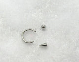 Pair 16G Snake Bites Labret Lip Ring Long Spike Bottom Side Lip Ring Horseshoe 16 Gauge Lip Stud Lip Ring Lip Jewelry 6mm Spike - I Love My Piercings!