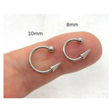 Pair 16G Snake Bites Labret Lip Ring Long Spike Bottom Side Lip Ring Horseshoe 16 Gauge Lip Stud Lip Ring Lip Jewelry 6mm Spike - I Love My Piercings!