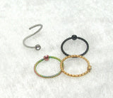 20G Nose Ring Nose Hoop Diamond Solitaire Black Gold Silver Nose Ring 8mm Diameter - I Love My Piercings!