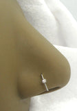 20G Nose Ring Nose Hoop Diamond Solitaire Black Gold Silver Nose Ring 8mm Diameter - I Love My Piercings!