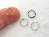 20G Nose Ring Nose Hoop Diamond Solitaire Black Gold Silver Nose Ring 8mm Diameter - I Love My Piercings!