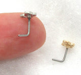 20G Butterfly Silver Gold L Shape Nose Stud Ring Nose Earrings 20 gauge 20G Nose Jewelry Pin Nostril Nose Studs - I Love My Piercings!