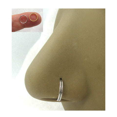 20G Gold Silver Nose Ring Hoop Nose Jewelry 20 Gauge 20 Gage Snap In Nose Hoop Hinged Nose Hoop Ring