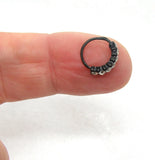 20G Black Nose Jewelry Nose Ring Hoop 20g 20 gauge Gem Nose Ring Nose Hoop 8mm Diameter Nostril Nose Stud