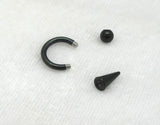 14G Black Snake Bites Labret Lip Ring Long Spike Bottom Side Lip Ring Horseshoe 14 gauge Lip Stud Lip Ring Lip Jewelry - I Love My Piercings!
