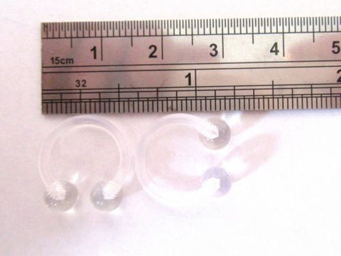Clear No Metal Allergy Sensitive Retainers Horseshoes Hoops Balls 14 gauge 14g - I Love My Piercings!