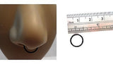 Black Titanium Nose Septum Seamless Hoop Ring Bar 18 gauge 18g 9 mm Diameter - I Love My Piercings!