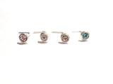 4 Piece Sterling Silver Bezel Set CZ Nose L Shape Posts Pins Studs 22 gauge 22g - I Love My Piercings!