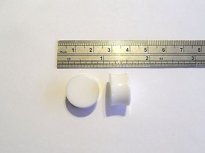 SMOOTH WHITE Double Flare Lobe Plugs Tunnels 5/8 inch - I Love My Piercings!