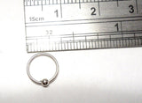 Sterling Silver Bead Attached Small Cartilage Hoop Ring Stud 20 gauge 20g 7 mm - I Love My Piercings!