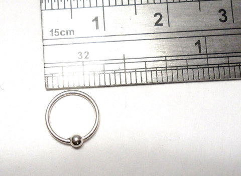 Sterling Silver Bead Attached Small Cartilage Hoop Ring Stud 20 gauge 20g 7 mm - I Love My Piercings!
