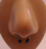 Surgical Stainless Steel Septum Nose Half Hoop Ring Black Spikes 14g 14 gauge - I Love My Piercings!