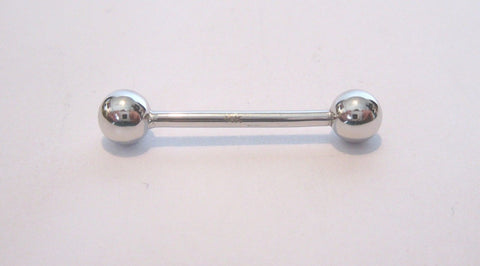 14K White Gold Straight Barbell 5 mm Balls 5/8 inch Length 14 gauge 14g - I Love My Piercings!