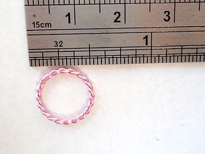 Coiled Enamel Non Tarnish Helix Cartilage Conch Lip Ring 16 gauge 16g Pink - I Love My Piercings!