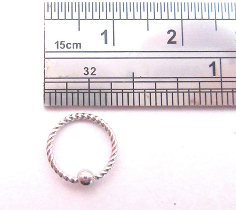 Surgical Steel Twisted Cartilage Daith Piercing Seamless Hoop 18 gauge 18g 8 mm - I Love My Piercings!