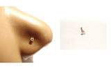 10K Yellow Gold 4 Claw Pronged Round Cut AB Iridescent Nose Bone Ball End 22g - I Love My Piercings!