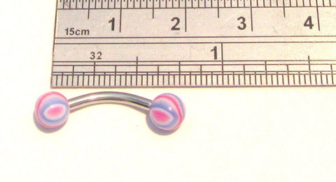 Surgical Steel Blue Red Curved Barbell VCH Jewelry Clit Clitoral Hood Ring Bar 14 gauge - I Love My Piercings!