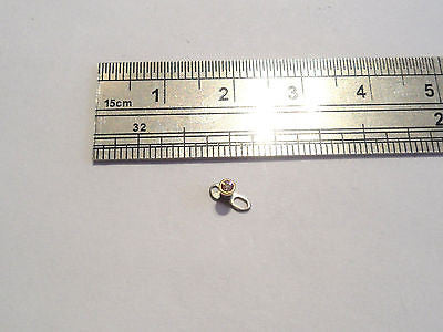Micro Dermal Anchor Base Gold Crystal Top Tiny 2mm 14g - I Love My Piercings!