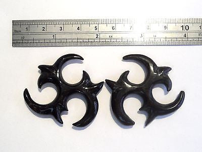 Pair ORGANIC 3 SIZES Horn Tapers Plugs 6g 4g 2g gauge - I Love My Piercings!