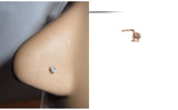 10K Gold 2.5mm Diamond cz Crystal 4 Claw Set Pronged Nose Pin Stud 22 gauge 22g - I Love My Piercings!