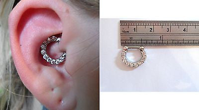 Surgical Steel Clear Crystal Hoop Barbell Daith Jewelry 16 gauge 16g - I Love My Piercings!
