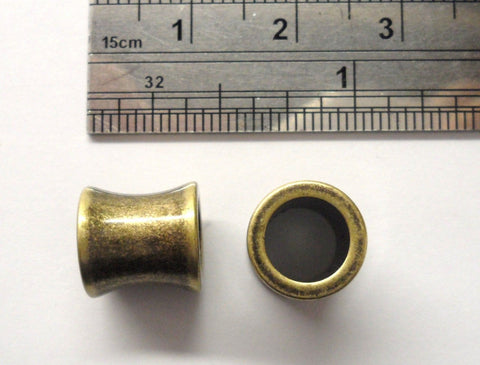Pair Matted Gold Titanium Double Flare Ear Lobe Tunnels Jewelry 0 gauge 0g - I Love My Piercings!