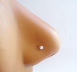 2 Clear Crystal Post Sensitive Metal Allergie Nose Bones Ball End 20 gauge 20g - I Love My Piercings!