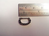 Black Crystal Nose Septum Clicker Ring Hoop 7mm Straight Post 14 gauge 14g - I Love My Piercings!