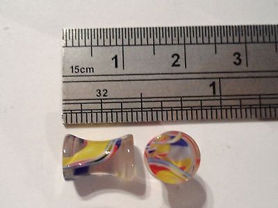 Pair COLORFUL Double Flare Ear Lobe Plugs 4 gauge 4g - I Love My Piercings!